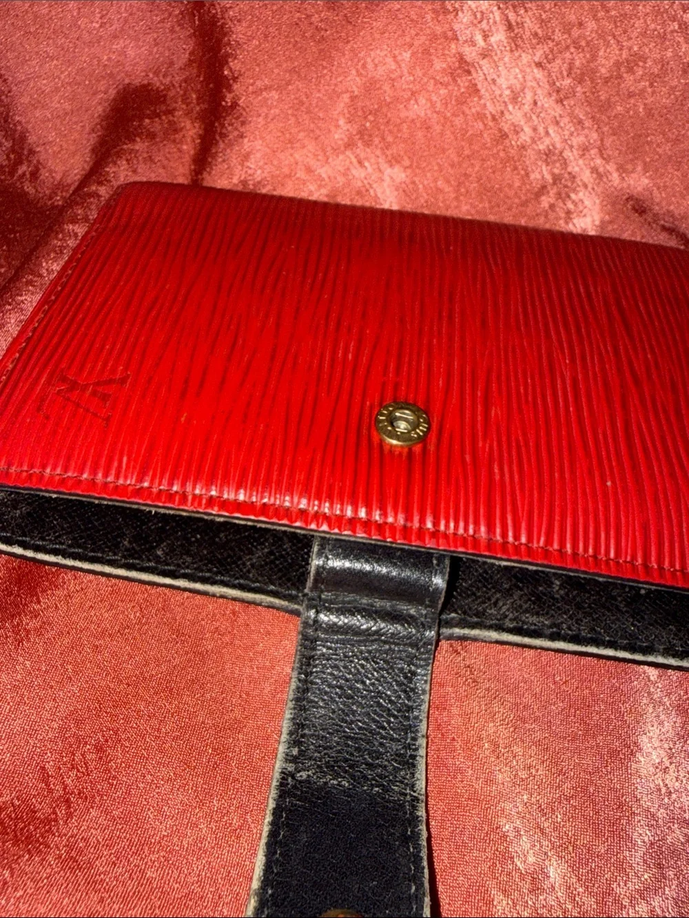Louis Vuitton Red Epi Leather Agenda Cover with Snap